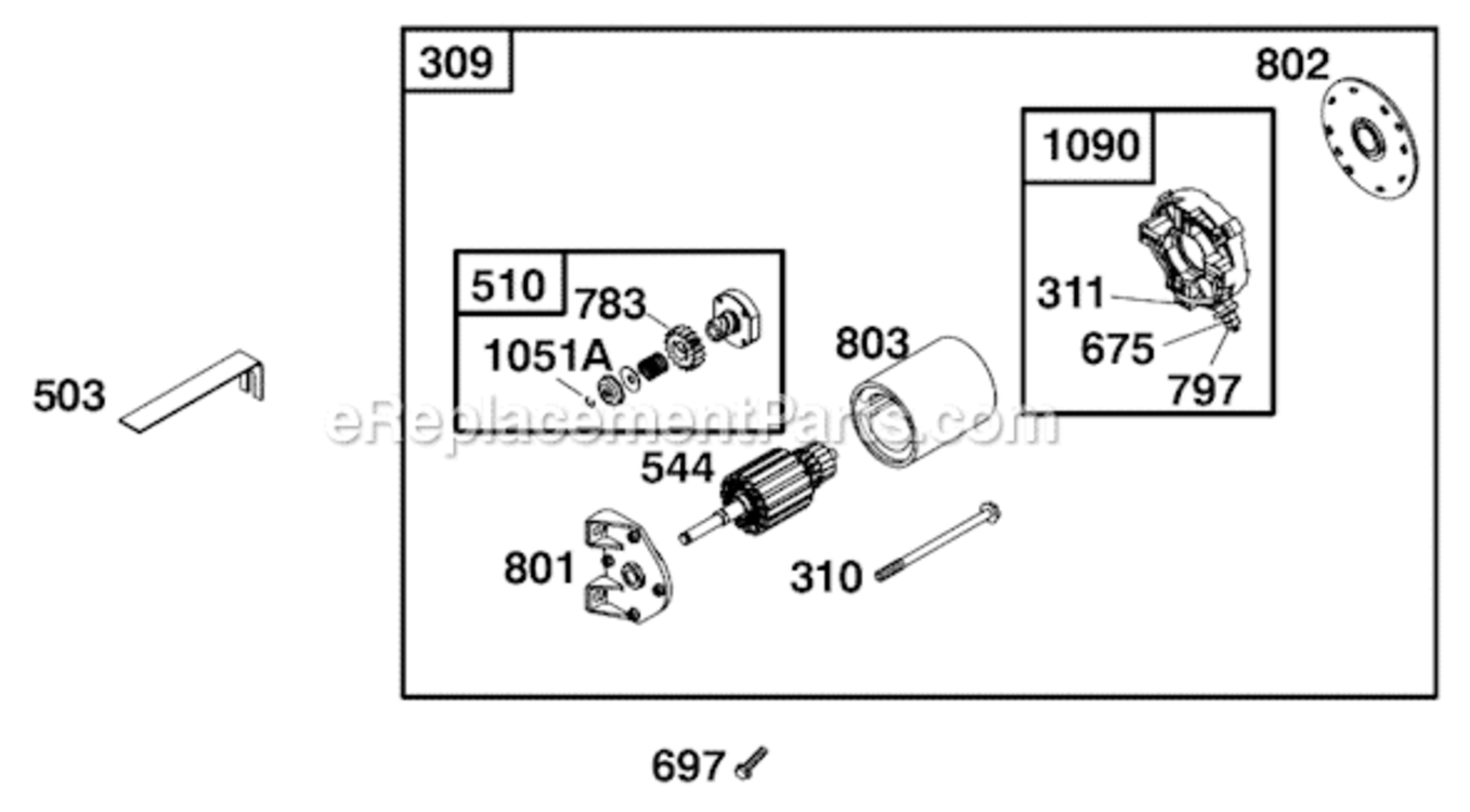 Page G Diagram and Parts List for 124335 8101, 8102, 8103 Briggs and Stratton Engine